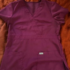 Maroon Greys Anatomy Scrub Top